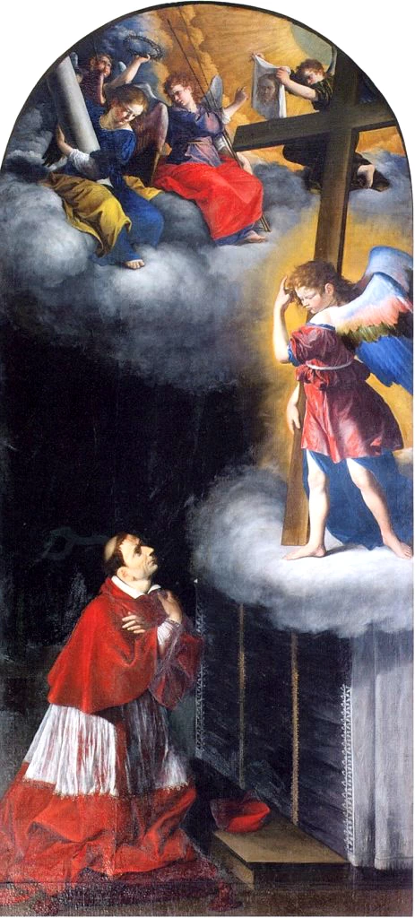 San Carlo Borromeo contempla gli strumenti della Passione - Fabriano, Chiesa di san Benedetto